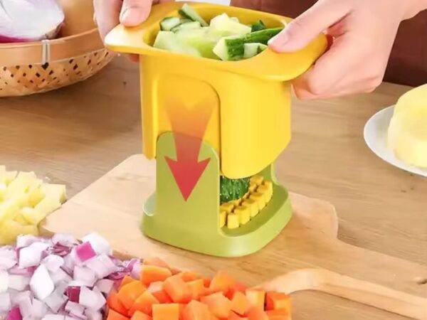 Kitchen Vegetable Chopper Dicing & Slitting 2-In-1 Hand Pressure Vegetable Cutter