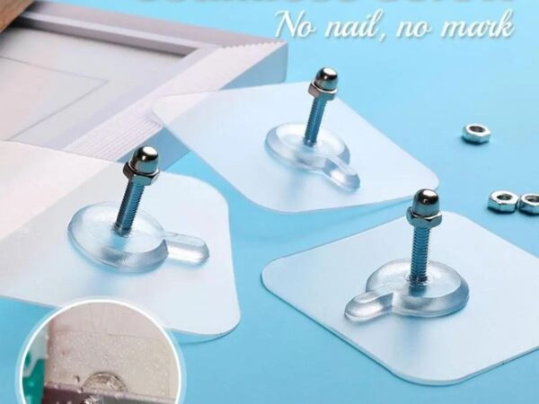 Adhesive Screw Sticker Hook  Pack of 10