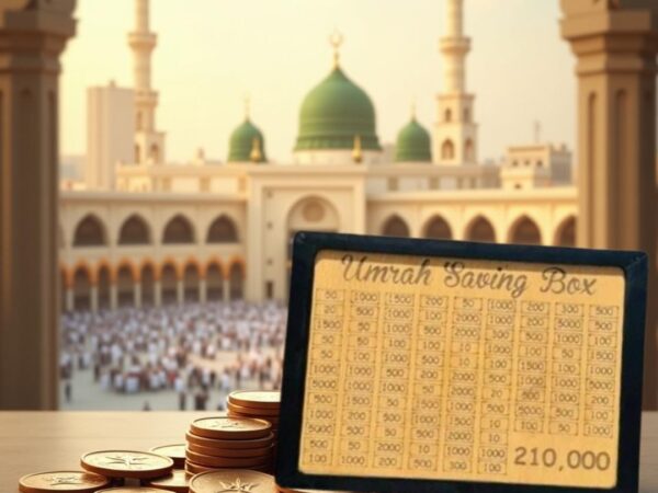 Wooden Umrah Saving Box - 280 Days Savings Plan - Islamic Halal Money Jar for Hajj & Umrah - Daily Pilgrimage Savings Tracker - Gift for Muslims Money Saving Box