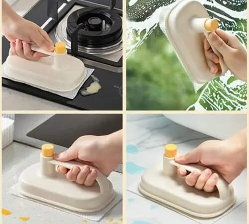 Kitchen Cleaning Magic Brush & Replaceable Disposable Magic Cloth, Replaceable Magic Brush Powerful Cleaning Cloth 50 Pec Cloth Free