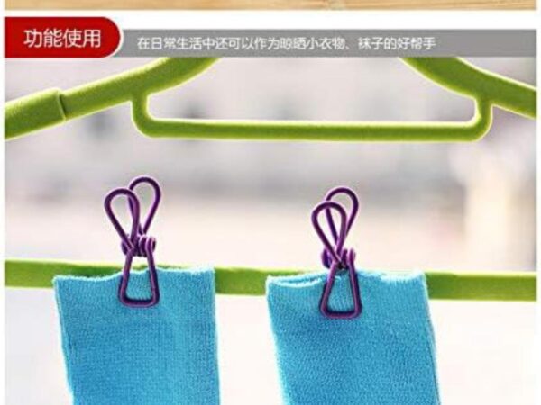 Pack of 12 Multicolor Stainless Steel Clothes Drying Clips