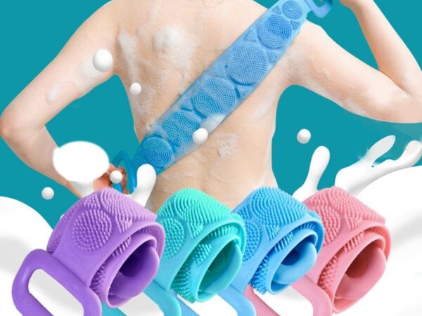 Bath Shower Silicone Body Brush Belt  Random colour