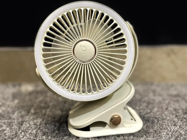 Chase Gallery™ 720° Smart Clip Fan with Humidifier, LED Ring Light & 5-Speed Airflow – USB-C Rechargeable